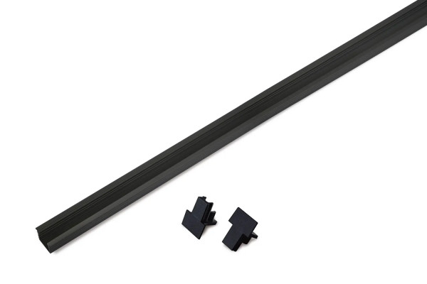 Stirndeckel Einfräsprofil 9mm schwarz