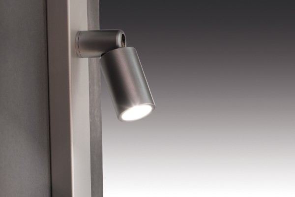 Rotatable and swivelling showcase spotlight for aluminium profiles Point S