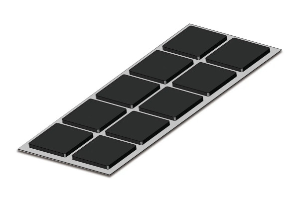 Moosgummi 12x12x1mm schwarz
