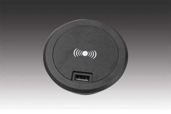 Smartphone Möbeleinbau-Aufladefläche inkl. USB-Anschluss Qi Fast-Charger