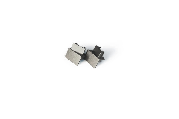 Tappo terminale profilo fresato IC 16mm effetto acciaio inox