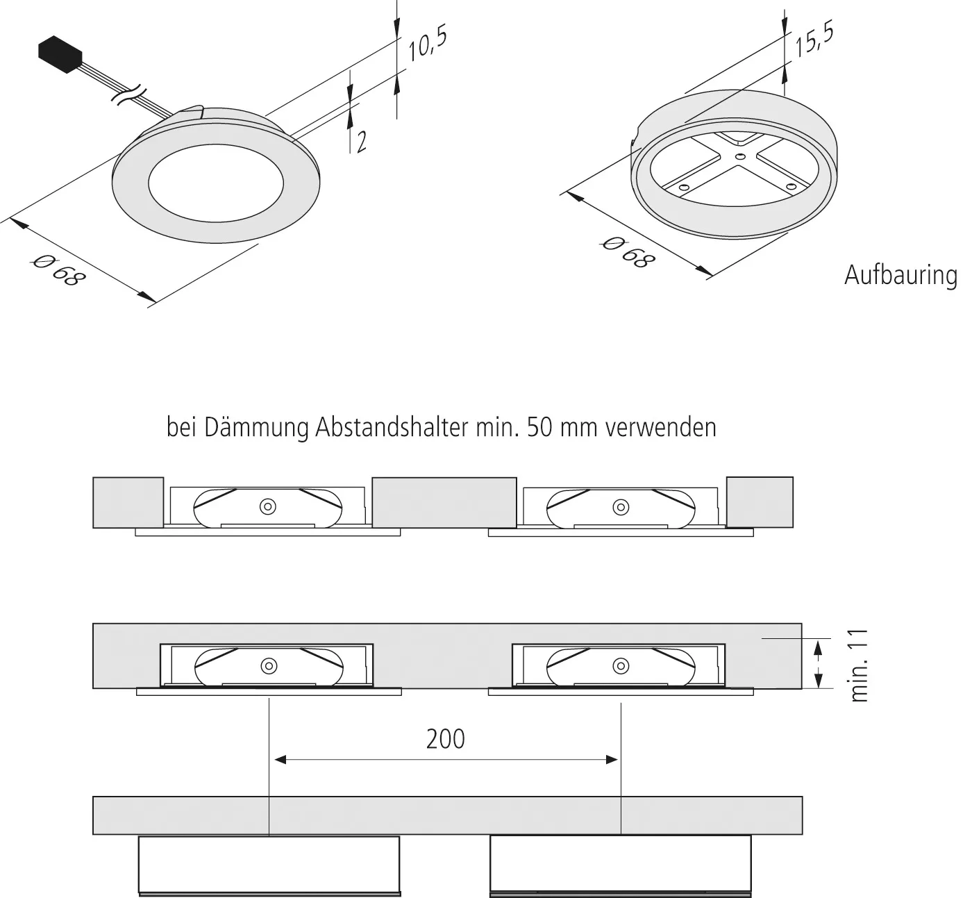 Vorschau: LED-Einbauleuchte mit Flächenlicht und einstellbarer Lichtfarbe Dynamic FR 55