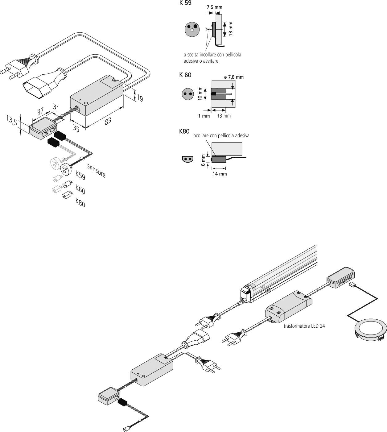 Anteprima: Contactless furniture installation switch IR-S / IR-DS