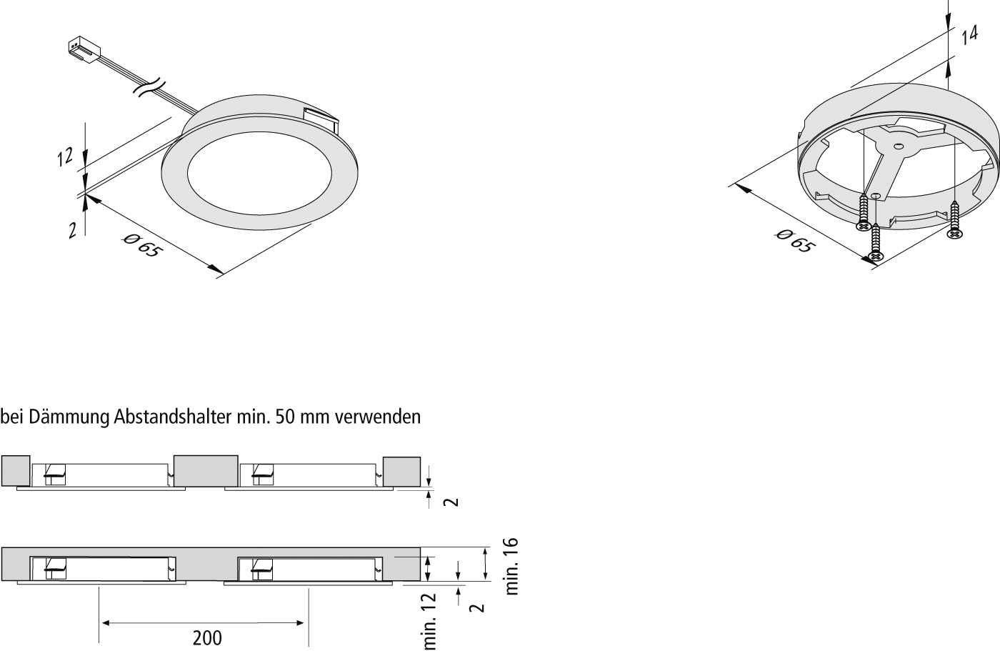 Vorschau: 12mm flache Metall-Möbeleinbauleuchte rund, steckbar FAR 58