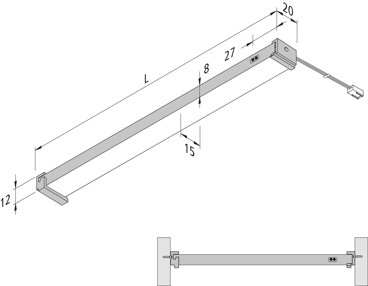 Anteprima: Compact furniture drawer luminair with IR sensor SIL-LED 2