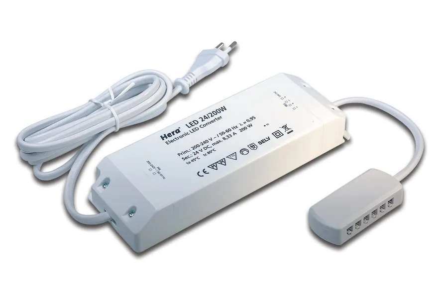 LED-Treiber 200 W, Wasserdicht IP67 – 24 V Gleichstrom, Mit Kabel, Für LED-Streifen & Module