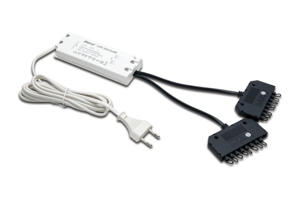 Transformer LED 350/2x9W   2x9-way distributor + 8 short circuit plugs Euro