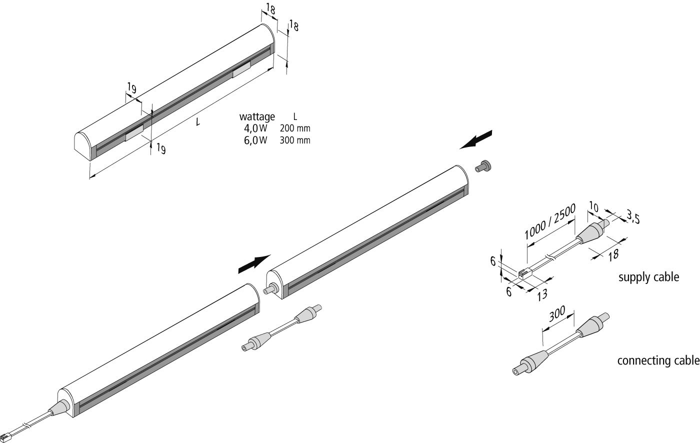 Preview: Powerful, pluggable, homogeneous linear luminaire 24V DC with IP65 Evo-Stick F2