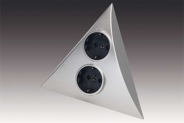 Surface mounted double socket for corner mounting Luxor