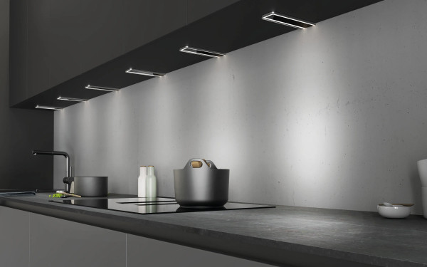 De diseño luminaria bajo mueble de cocina con homogénear superficie luminosa U-Pad F