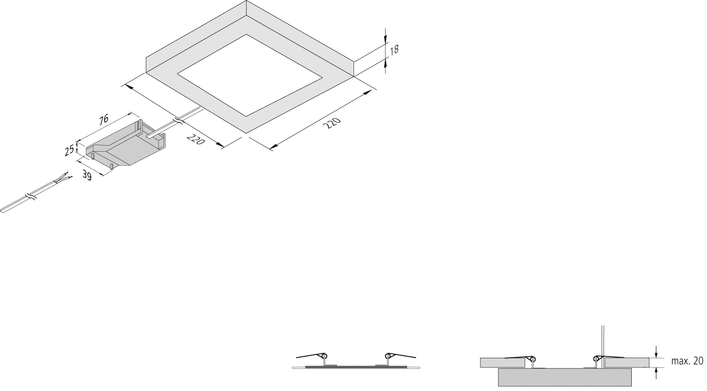 Vorschau: Dimmbare An-/Einbauleuchte für Bohrungen von 65 bis 205 mm FQ 65/205