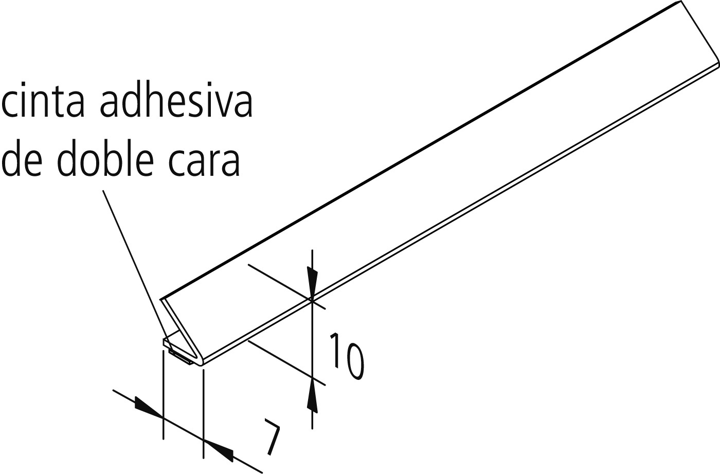 Vista preliminar: Perfil de esquina para tiras LED Perfil angular 19 mm