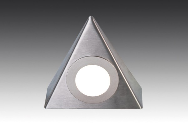 Stainless  steel triangular luminaire with homogeneous planar light UL 2-LED F
